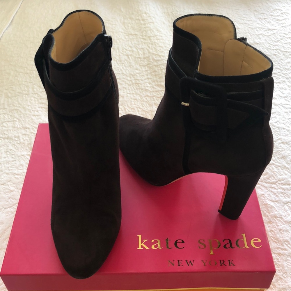 Kate Spade ‘Notice’ Suede Boots Chocolate/Black Suede